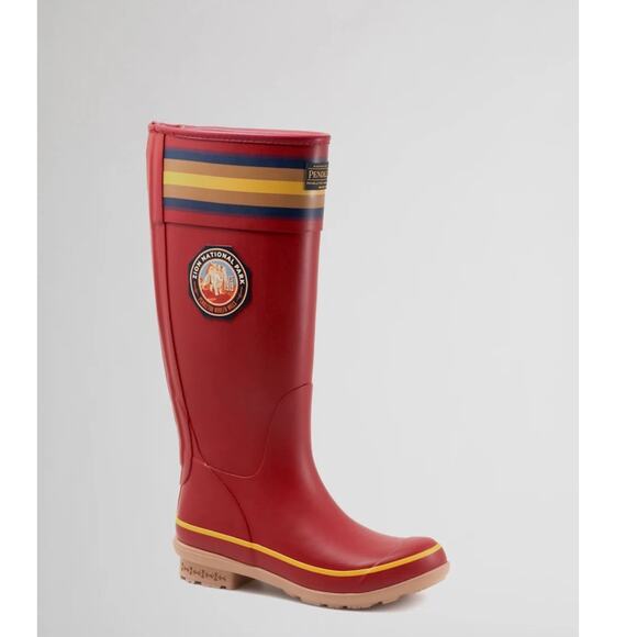 PENDLETON WOMEN'S NATIONAL PARK TALL RED RAIN BOOTS (New) - Picture 1 of 8